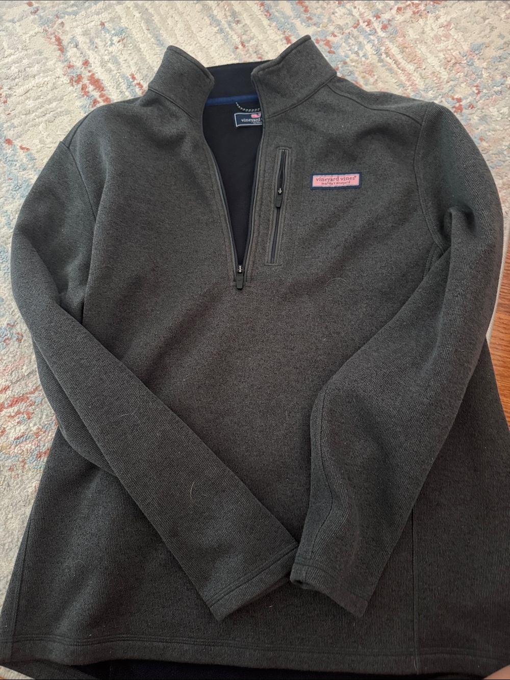 Vineyard Vines Men's Charcoal Gray Quarter-Zip Pullover
